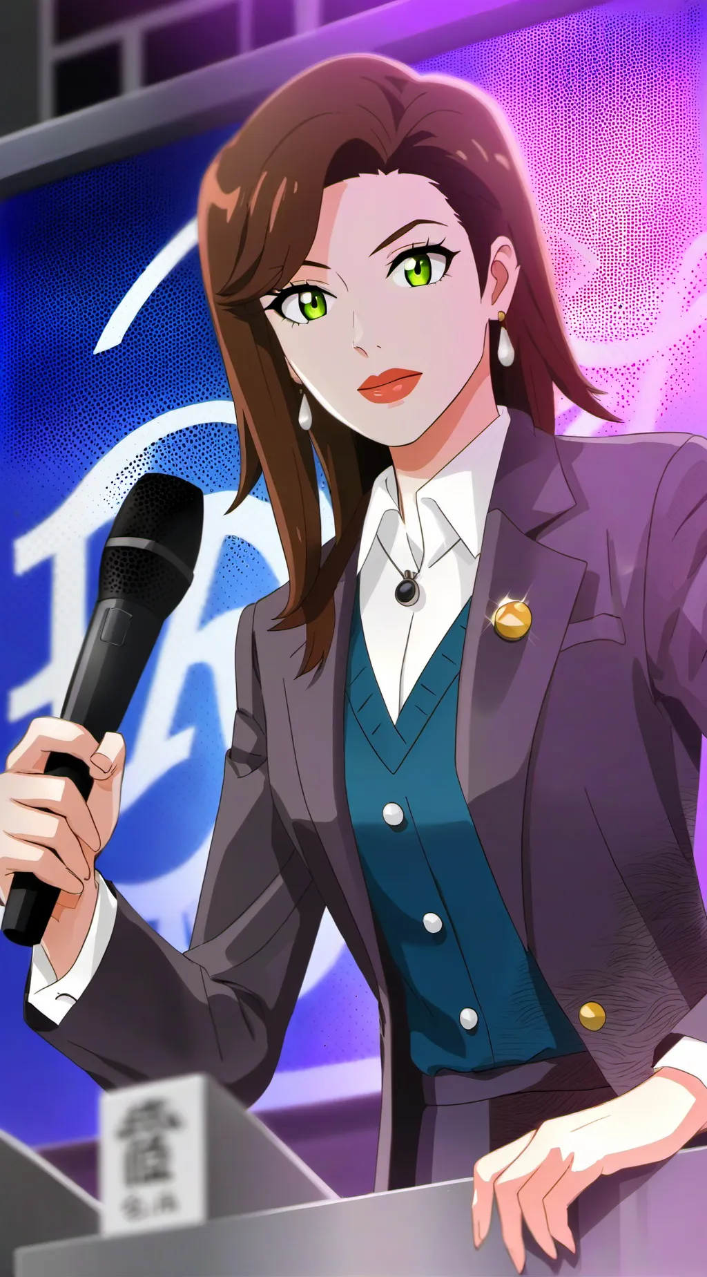 ai character: Carol Newberry  background