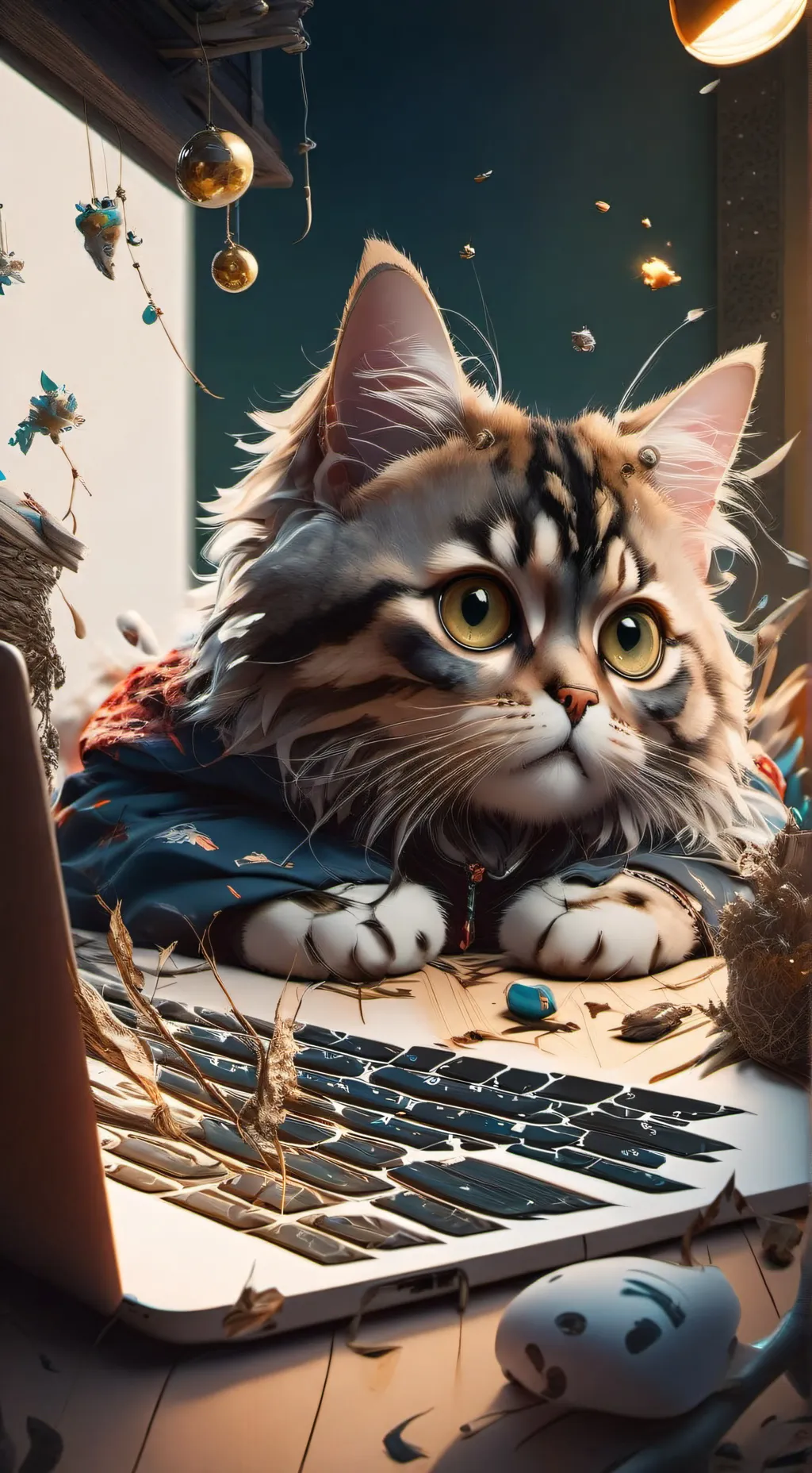 ai character:  Fluffington background