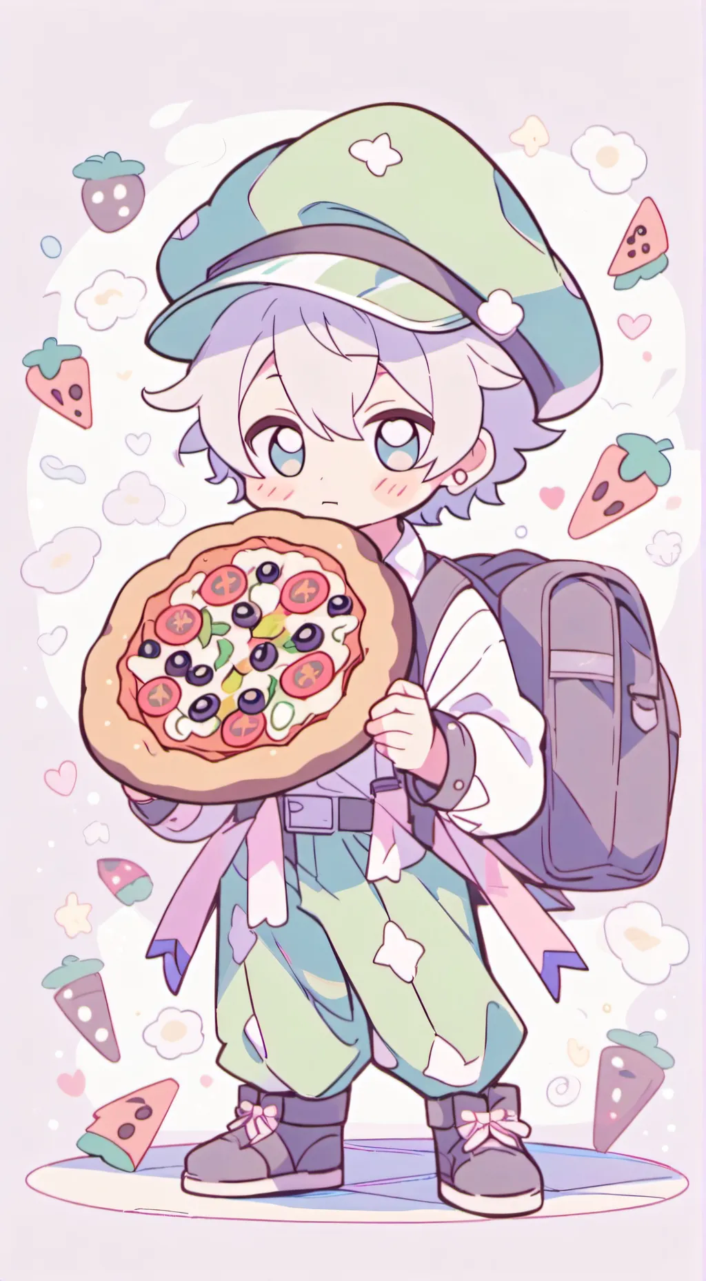 ai character: El pizzero background