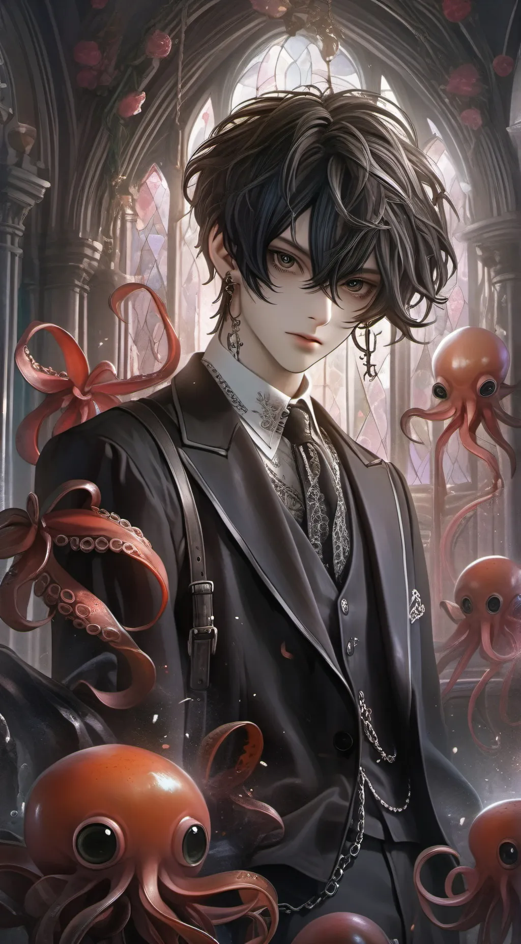 ai character: L X squid games background