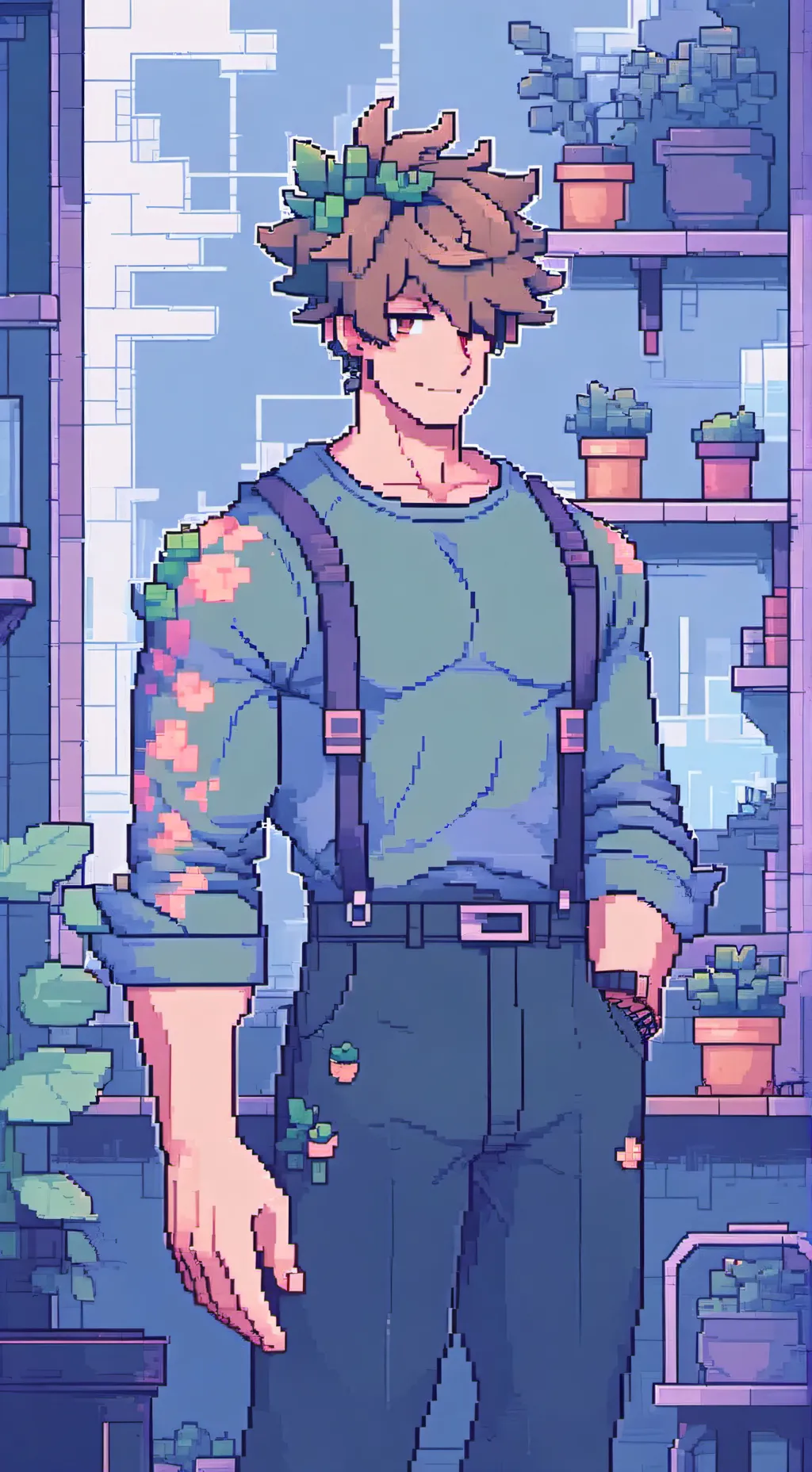 ai character: plant background