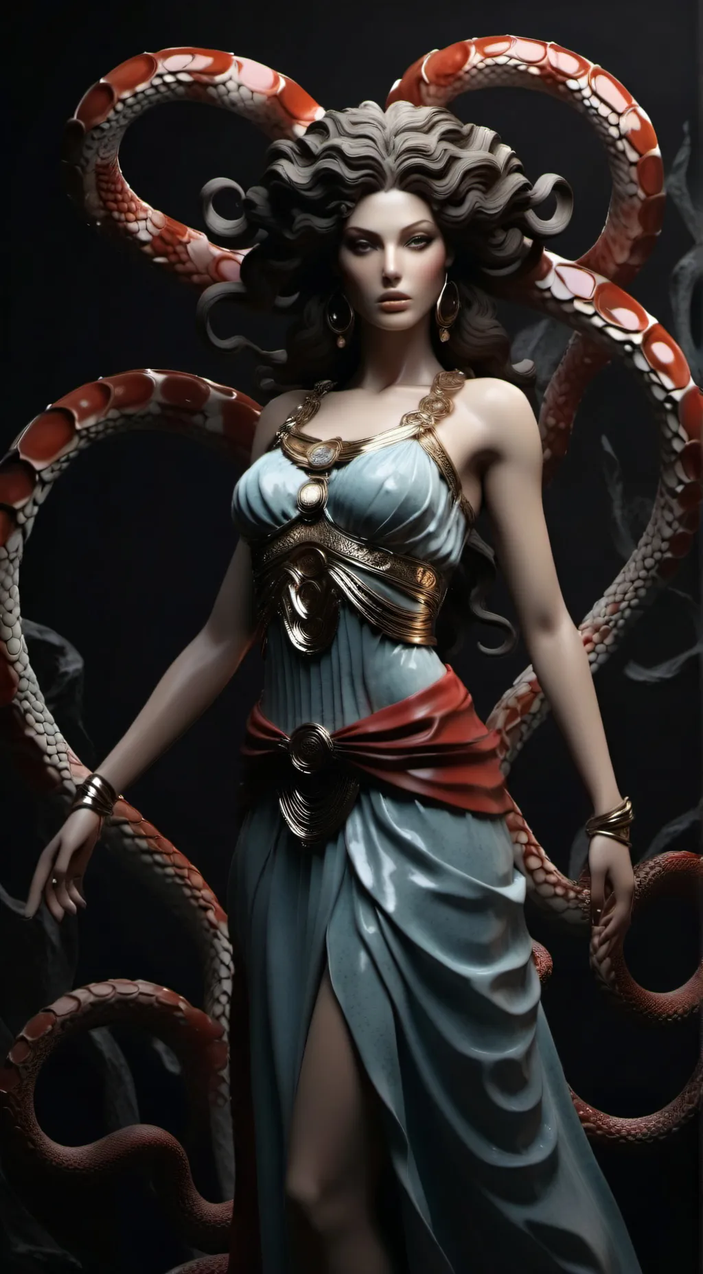 ai character: Medusa  background