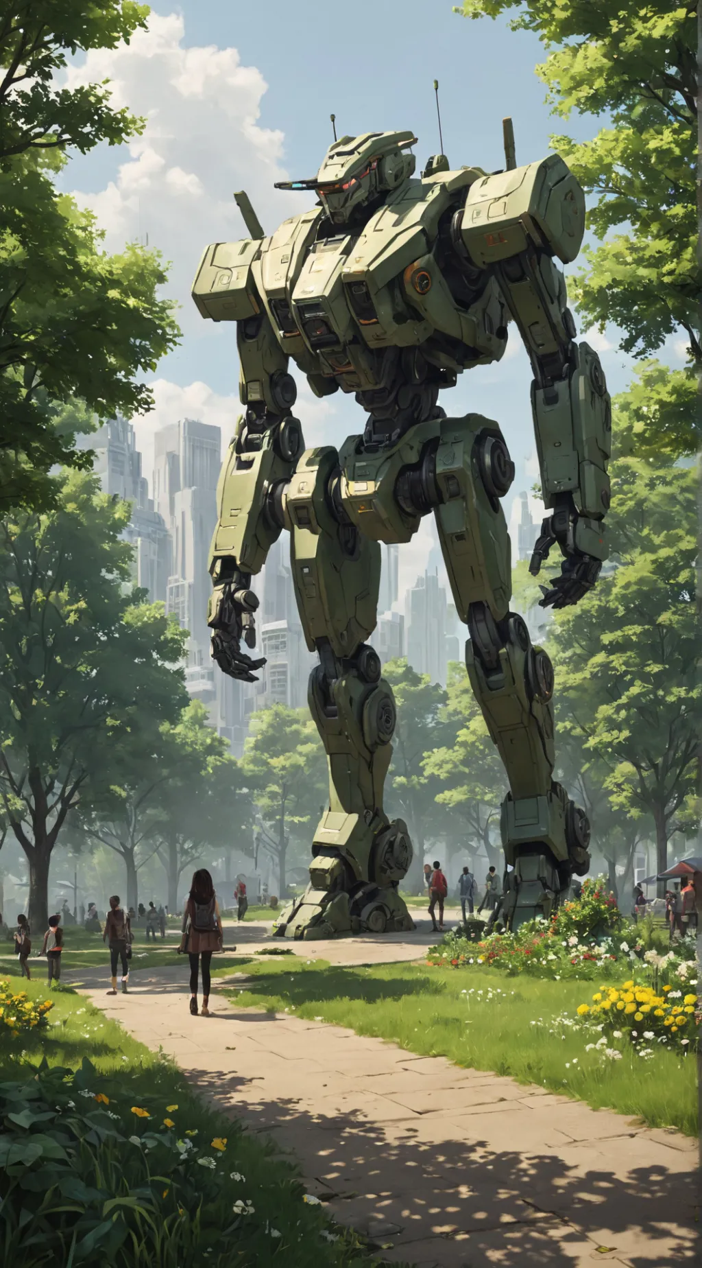 ai character: Mecha world  background