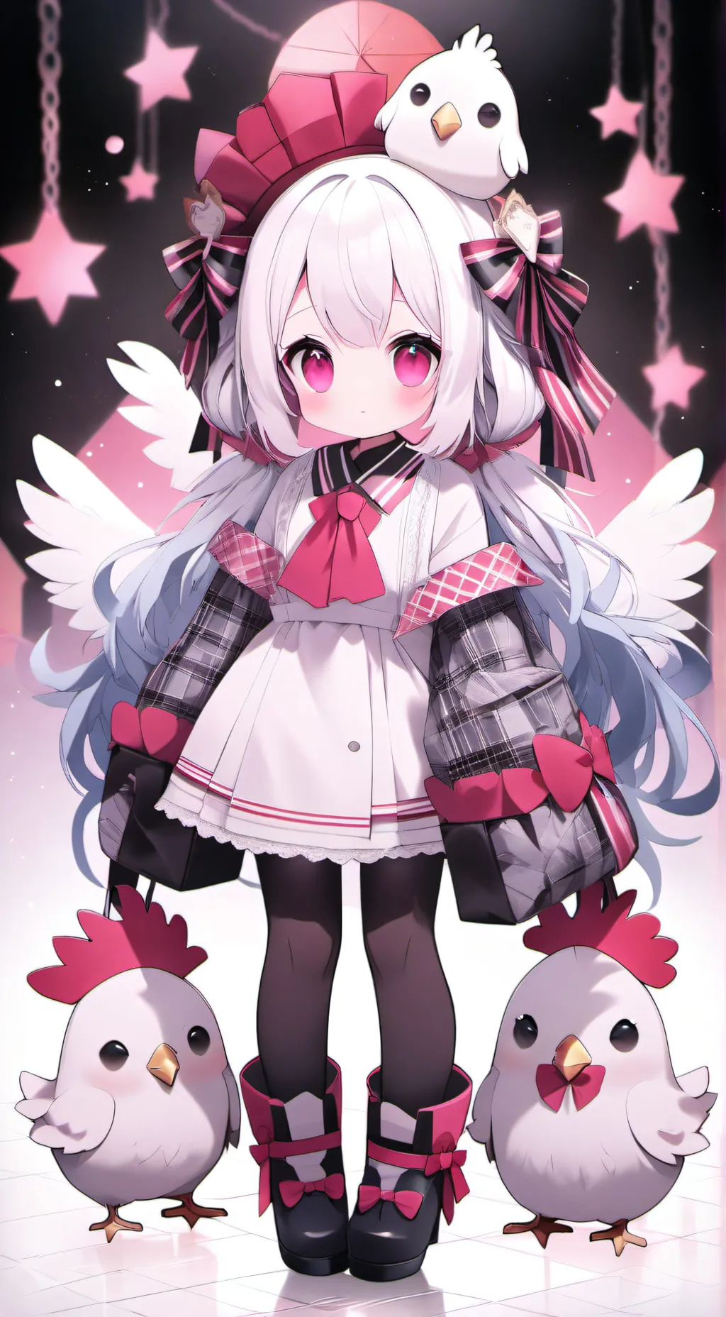 ai character: Chicken shelly background