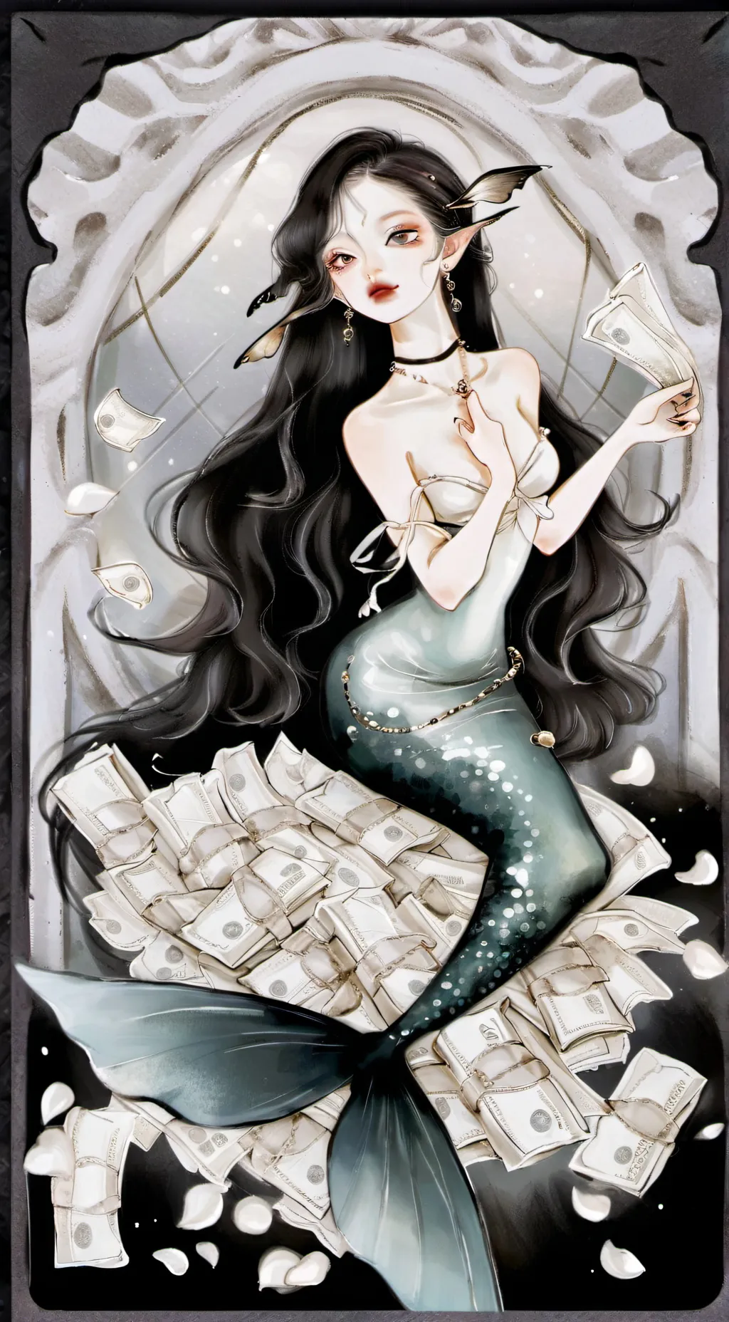 ai character: Mermaid  background