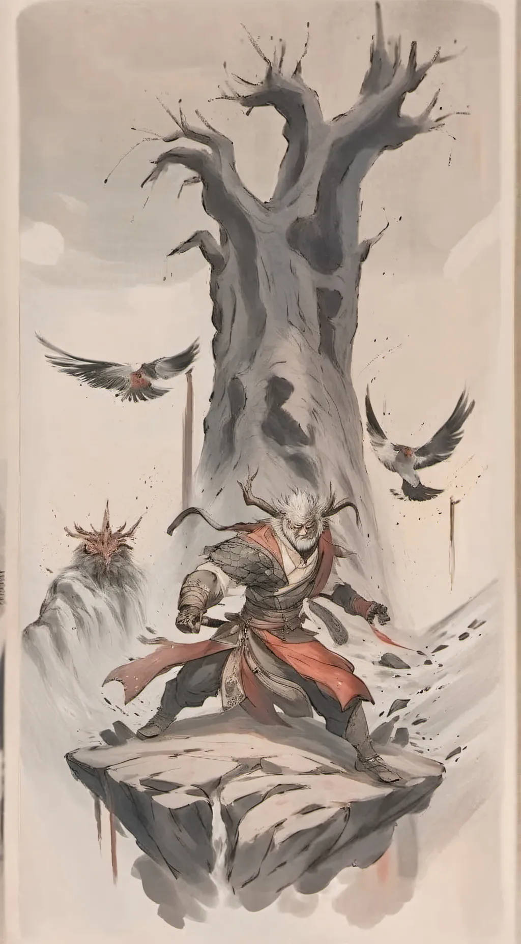 ai character: difficult faces background