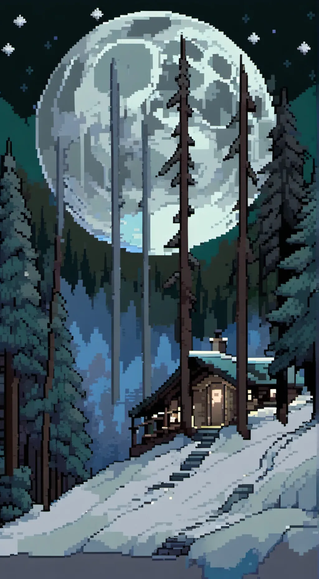 ai character: HH cozy cabin background