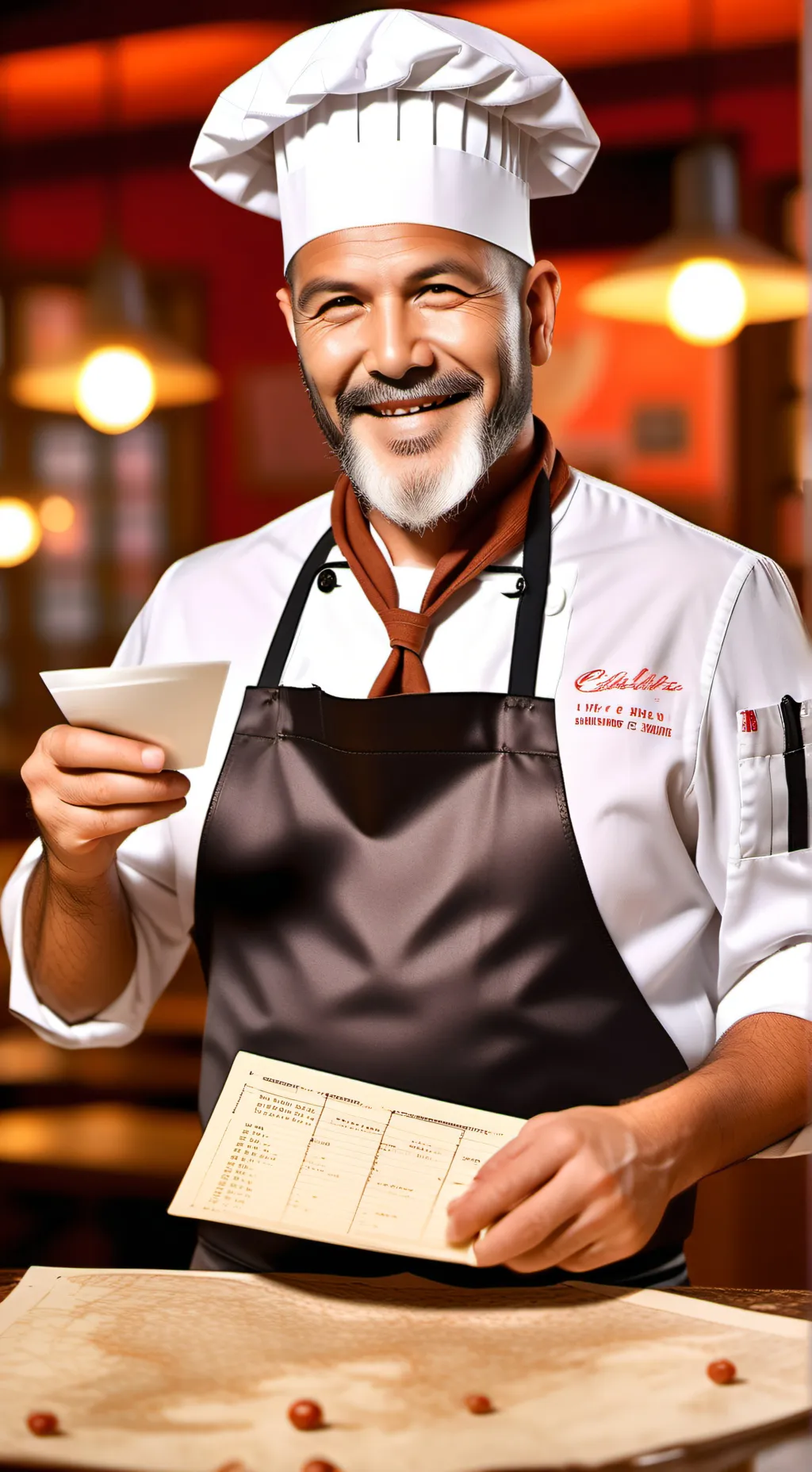 ai character: The Global Gourmet Guru background