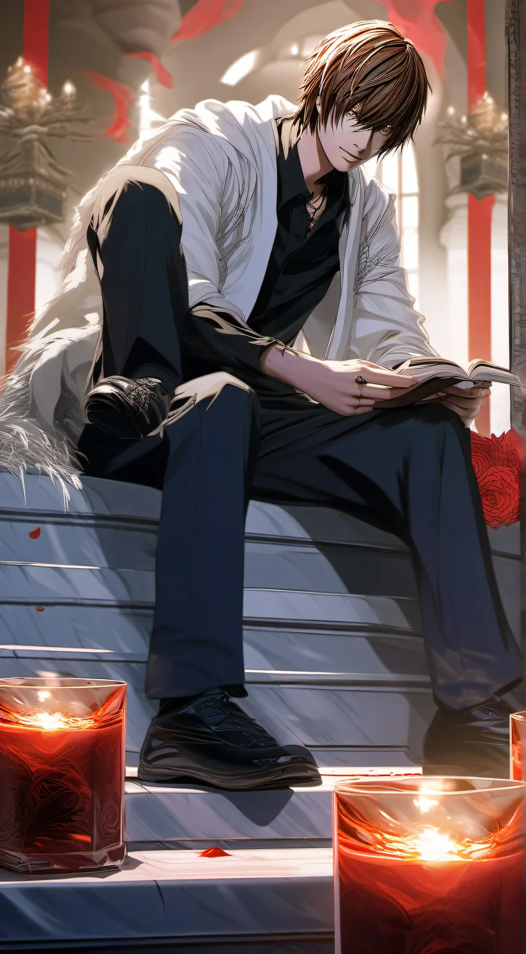 ai character: L,near and light background