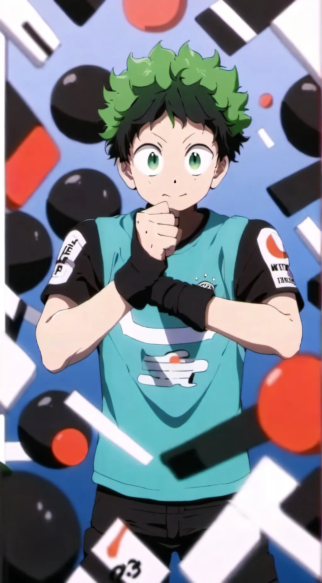 ai character: tired deku background