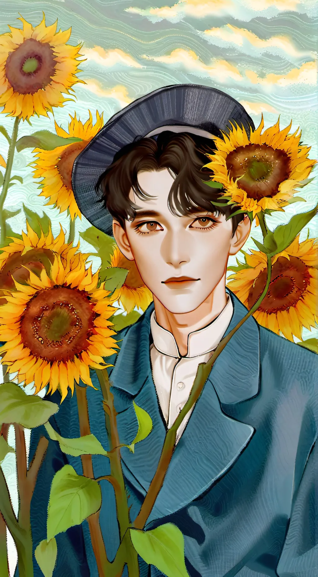 ai character: Grey background