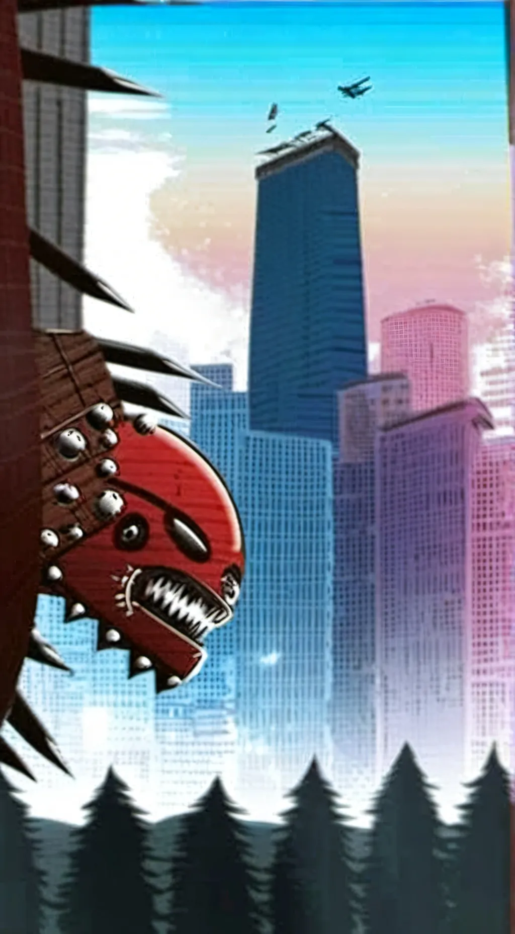 ai character: infected sky background