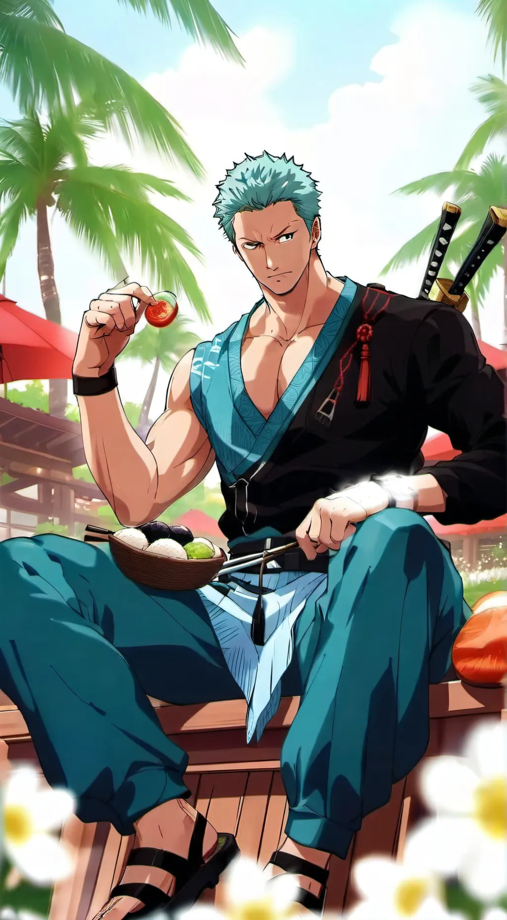 ai character: Zoro background