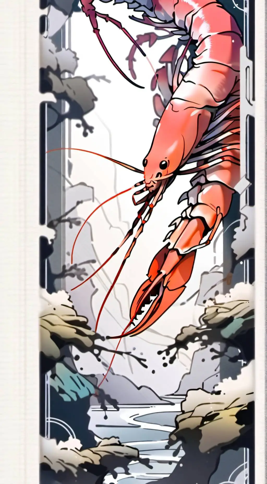 ai character: Shrimpo background