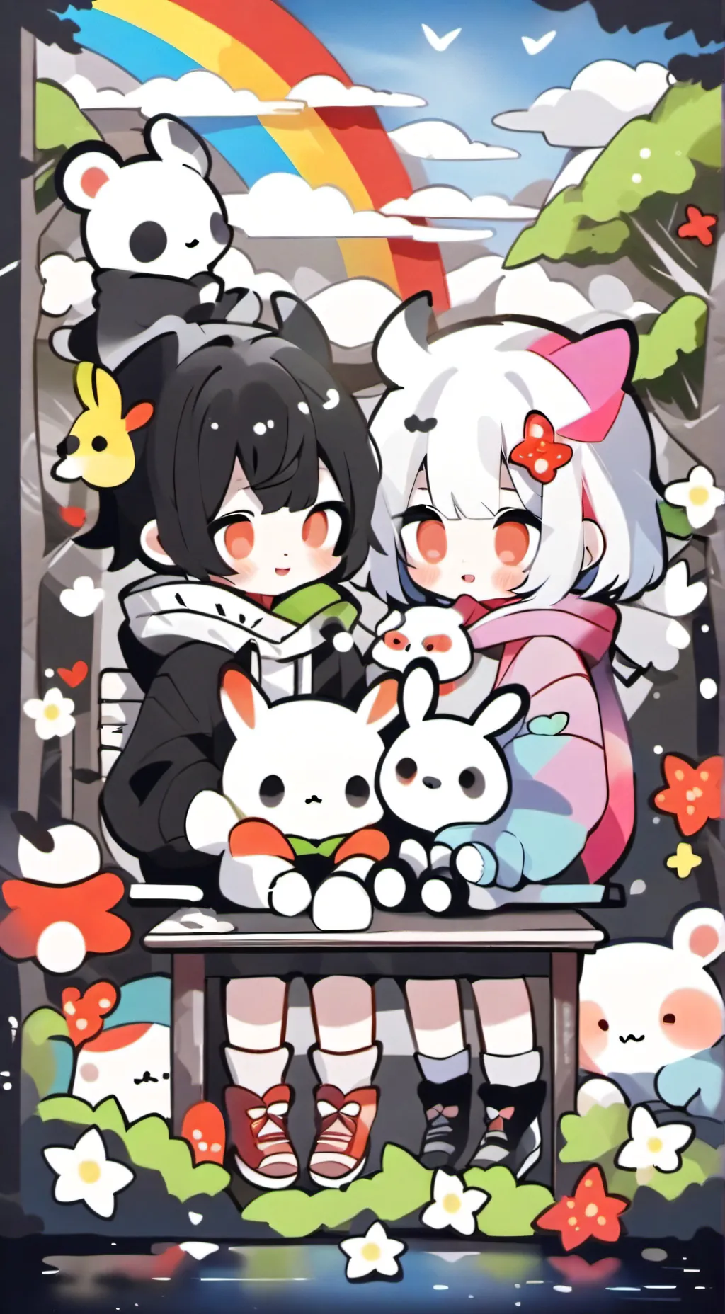 ai character: F R I E N D S background