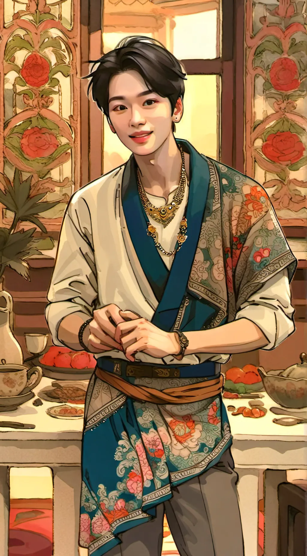 ai character: Mhino XO kitty background