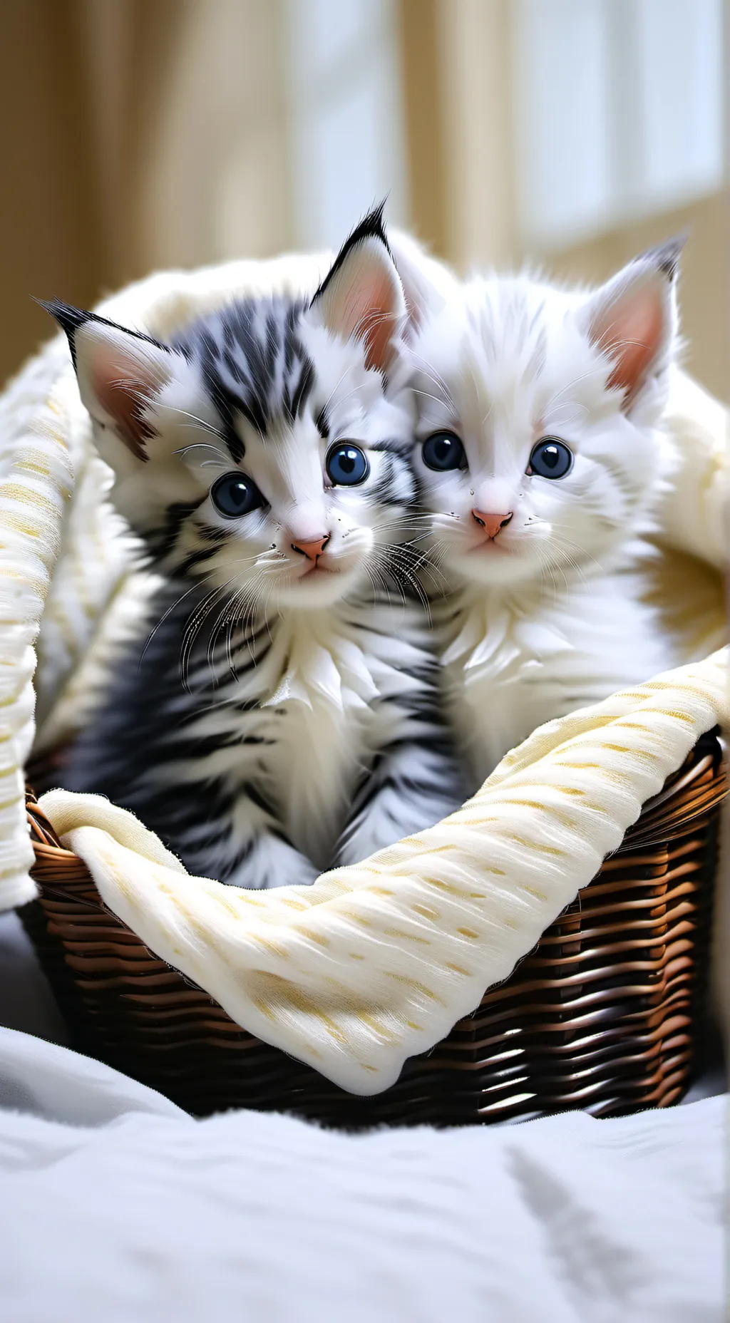 ai character: hugging kittens background