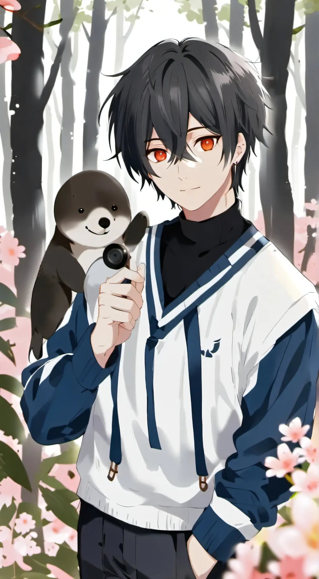 ai character: You x girl human  background