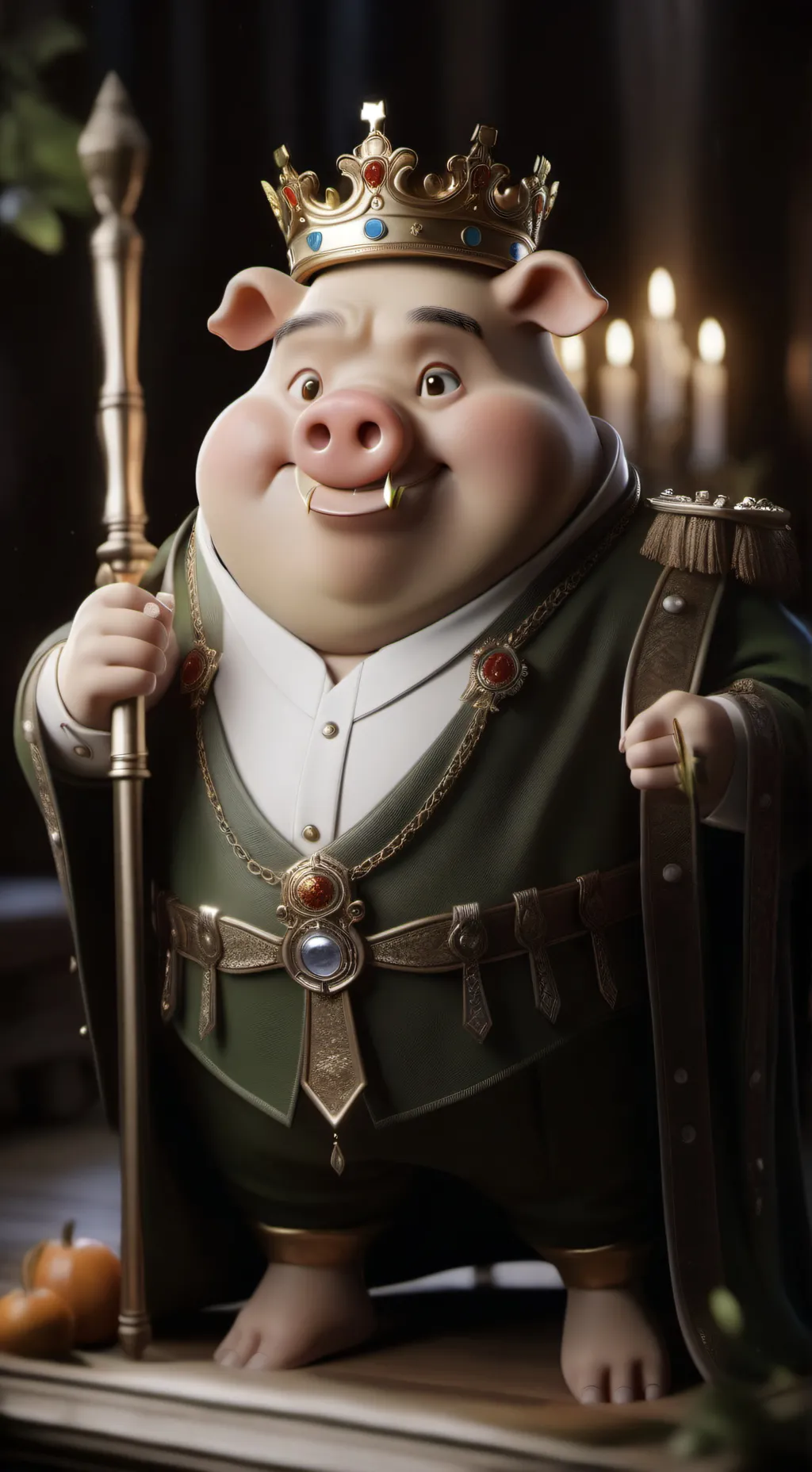 ai character: oinky king oinky background