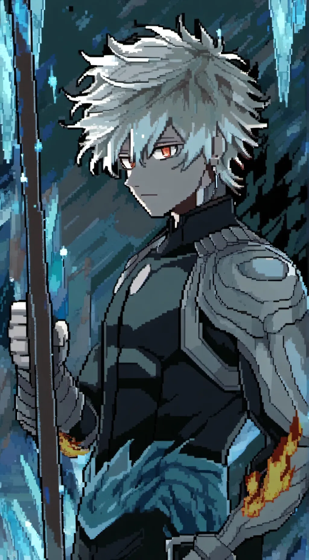 ai character: bakugo from MHA background