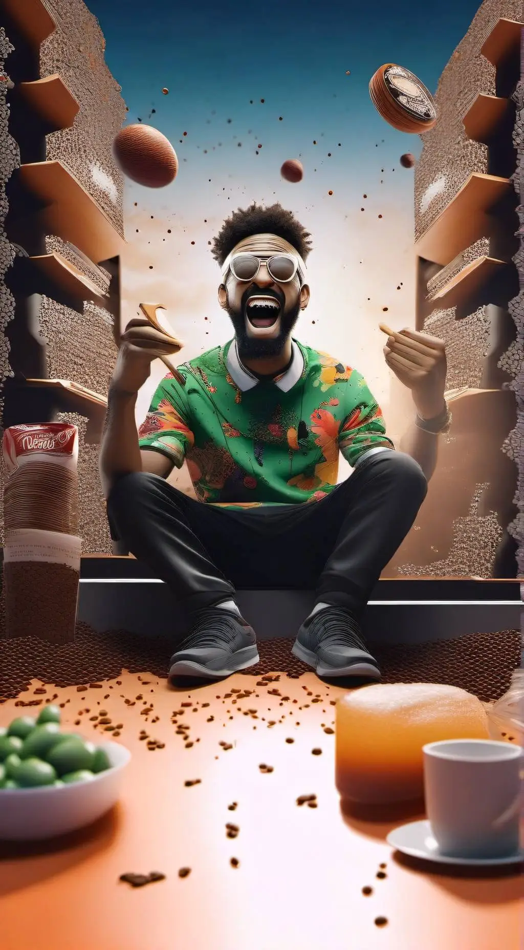 ai character: tennis man background