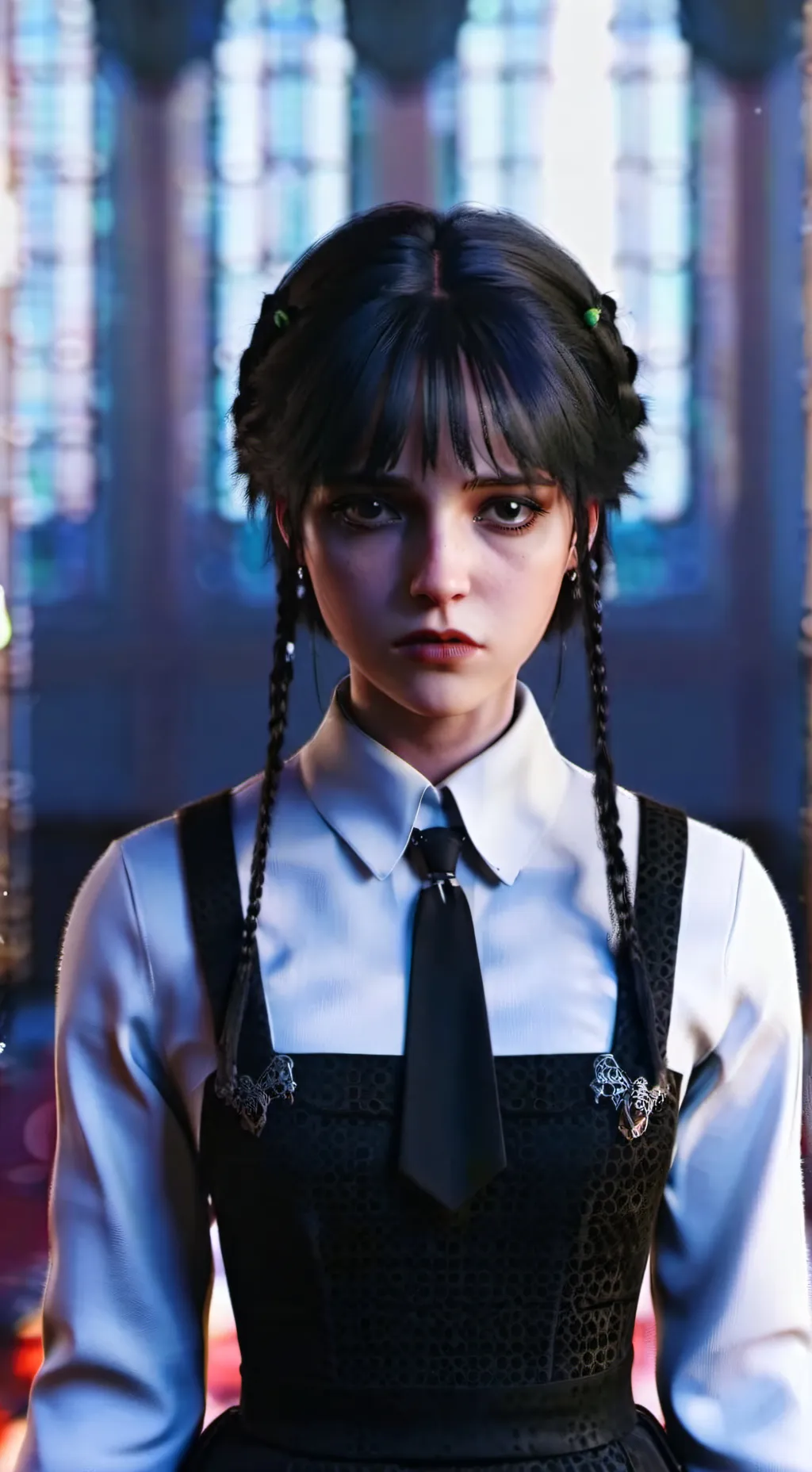 ai character: Wednesday Addams  background