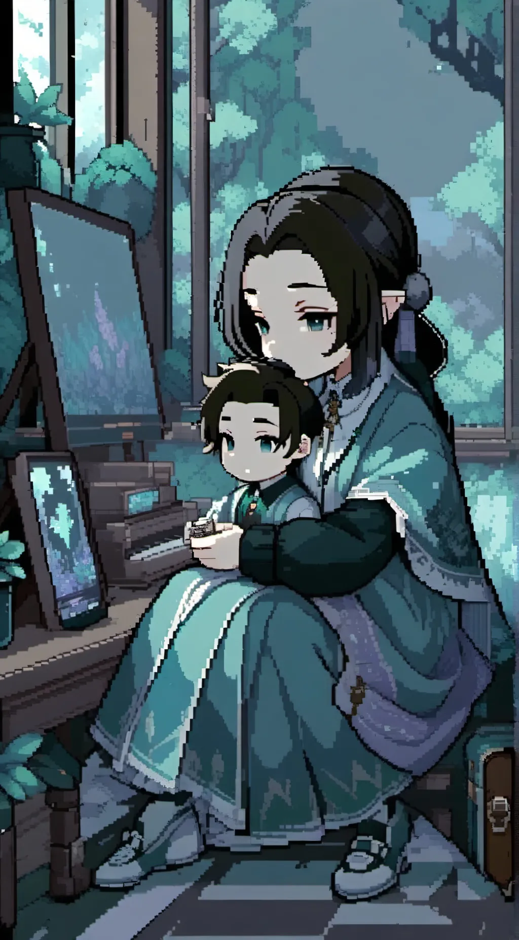 ai character: huh tanjiro  background