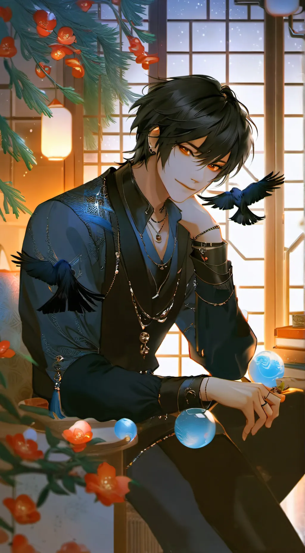 ai character: Mystic Raven Spirit background