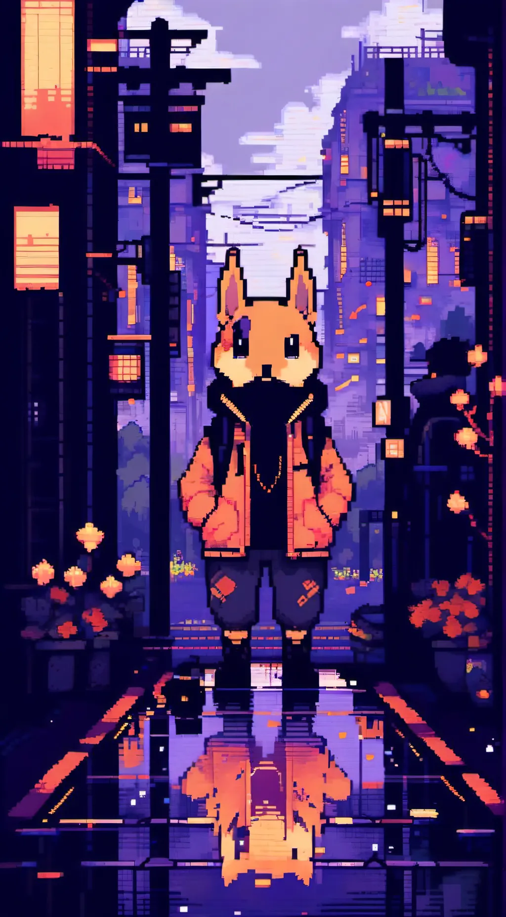 ai character: dog man background