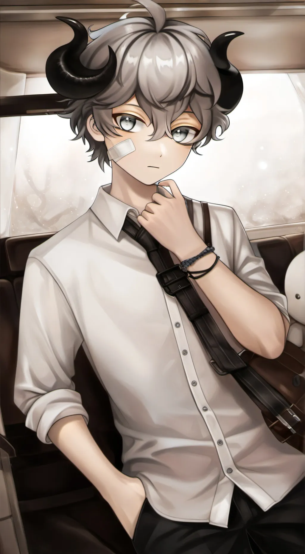 ai character: Gray background