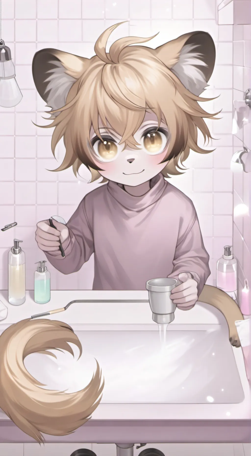 ai character: Lion Tamarin Furry background