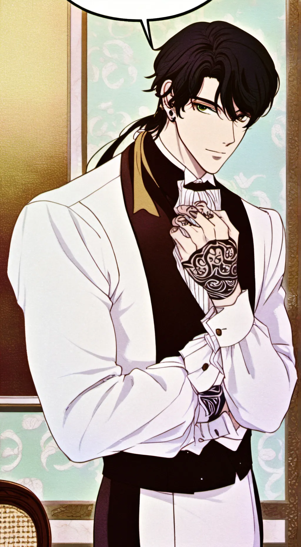 ai character: dinner background