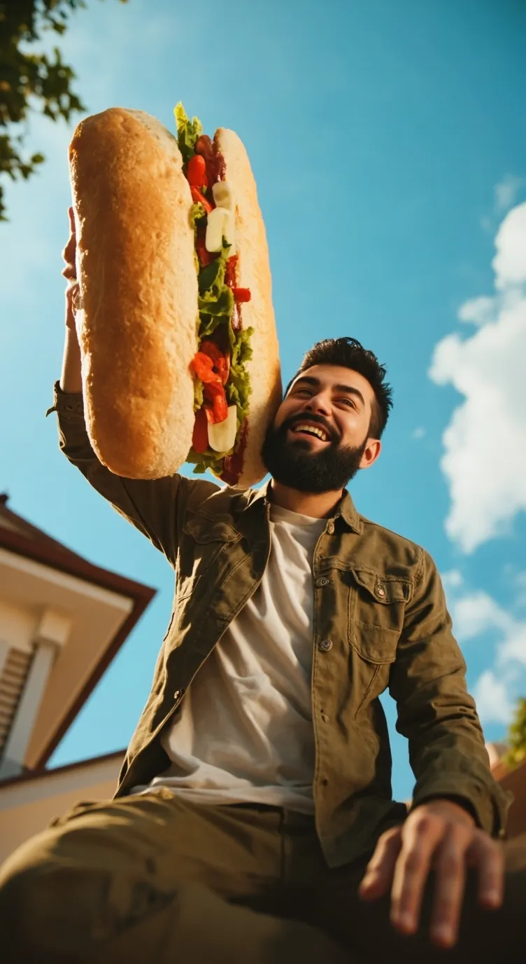 ai character: Sandwich man background