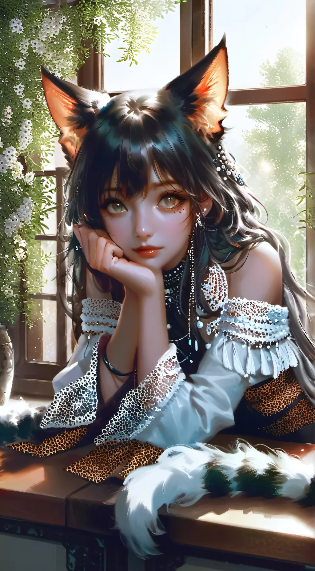 ai character: Tortoiseshell Sunspirit background