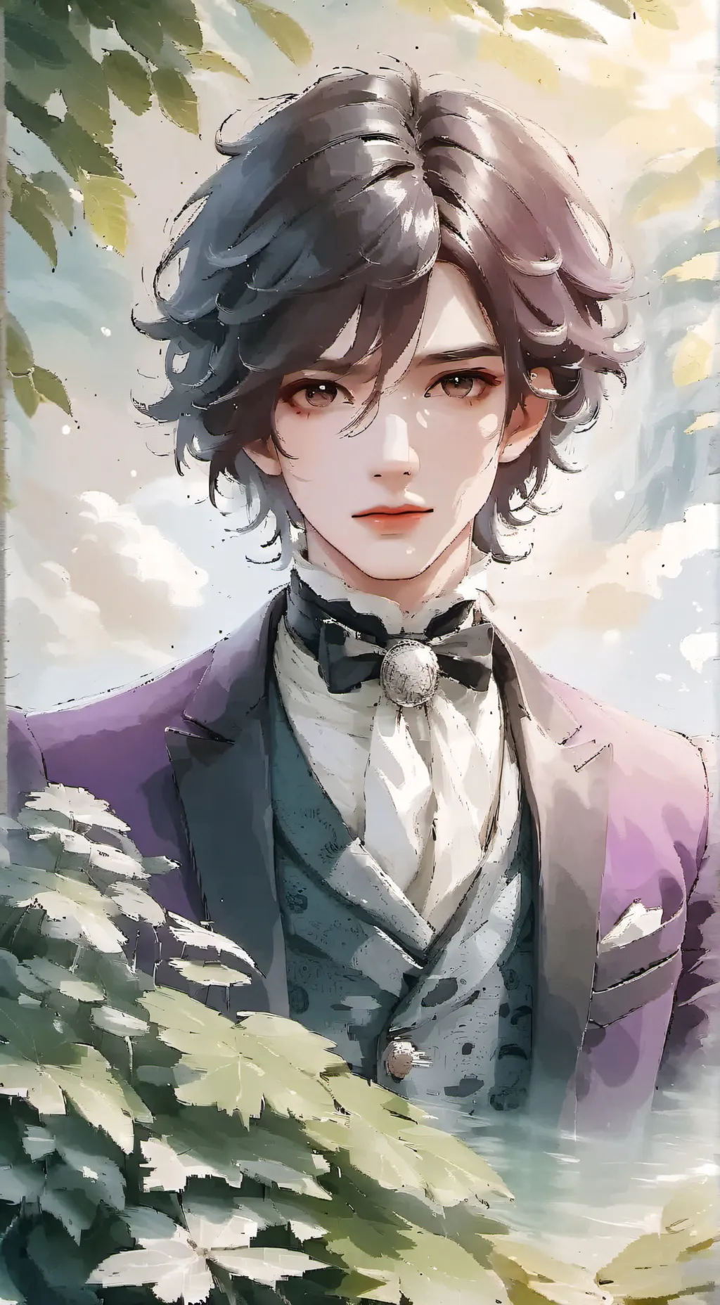 ai character: Make-up (lila) background