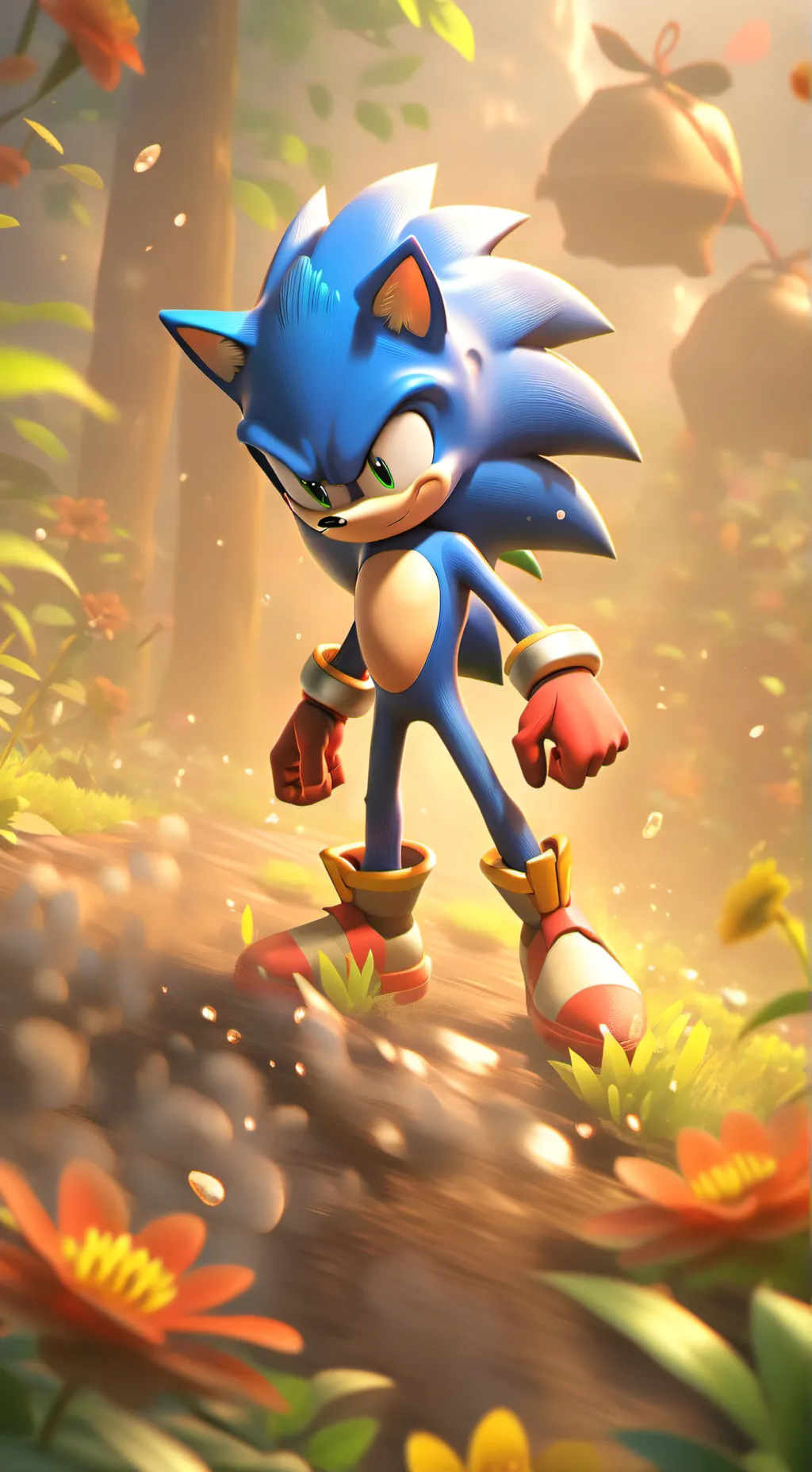ai character: Sonic's garden background