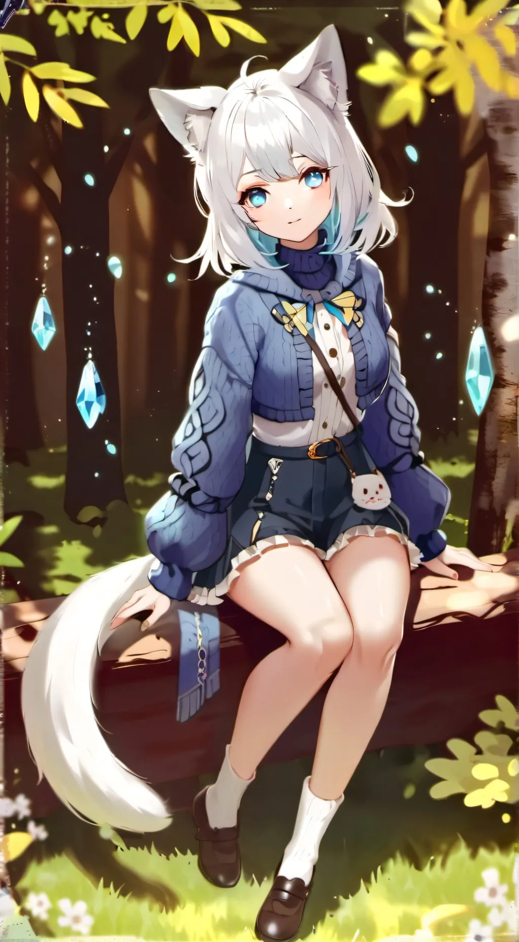 ai character: 🤍🩵Yumi🩵🤍 background