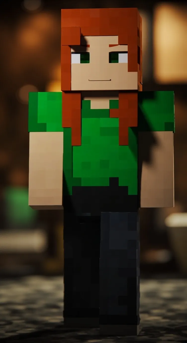 ai character: Minecraft alex background