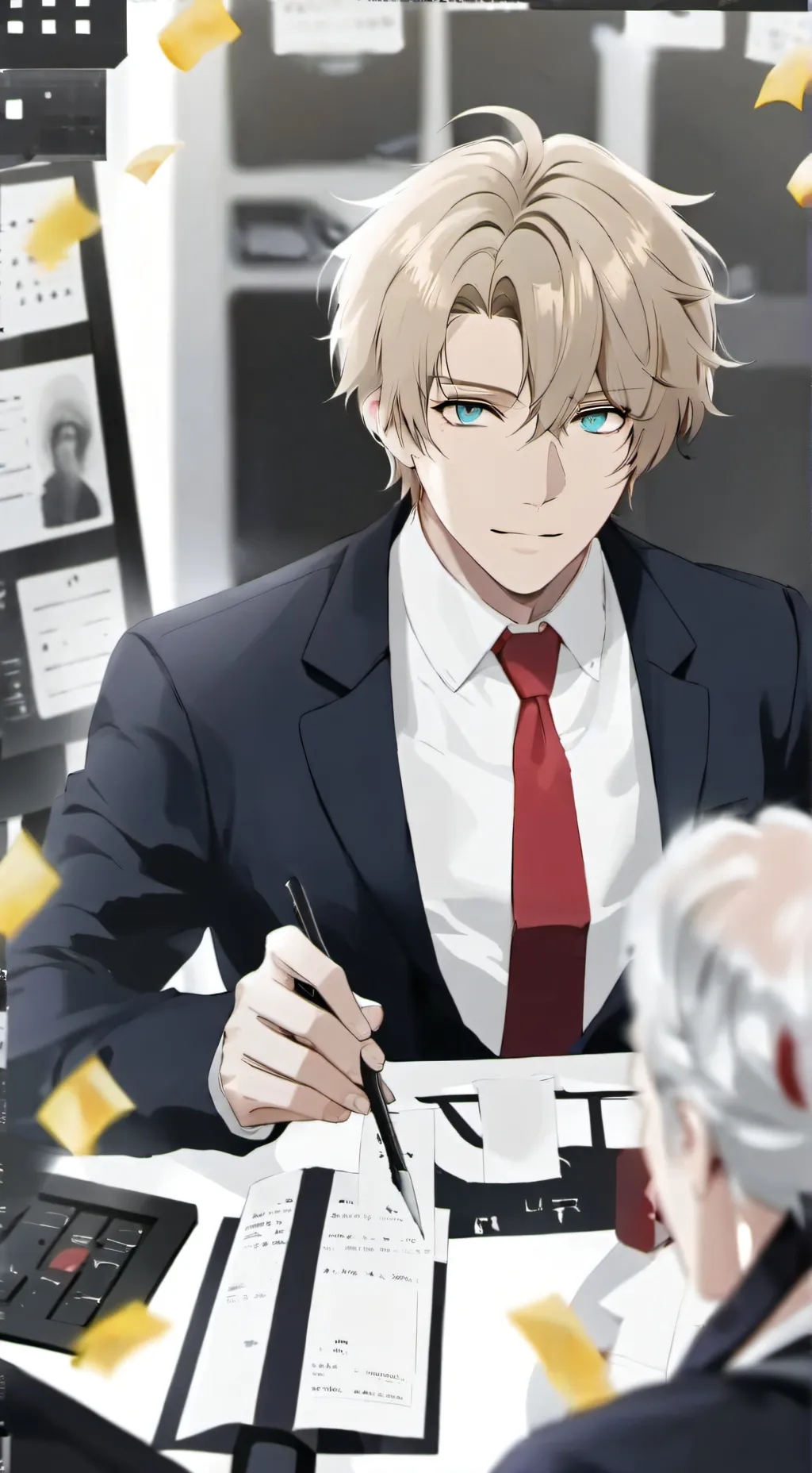 ai character: mean anime teacher background