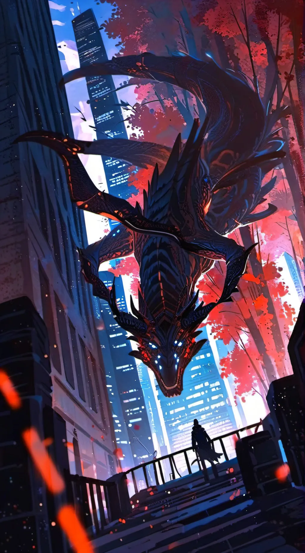 ai character: Cyberpunk city background