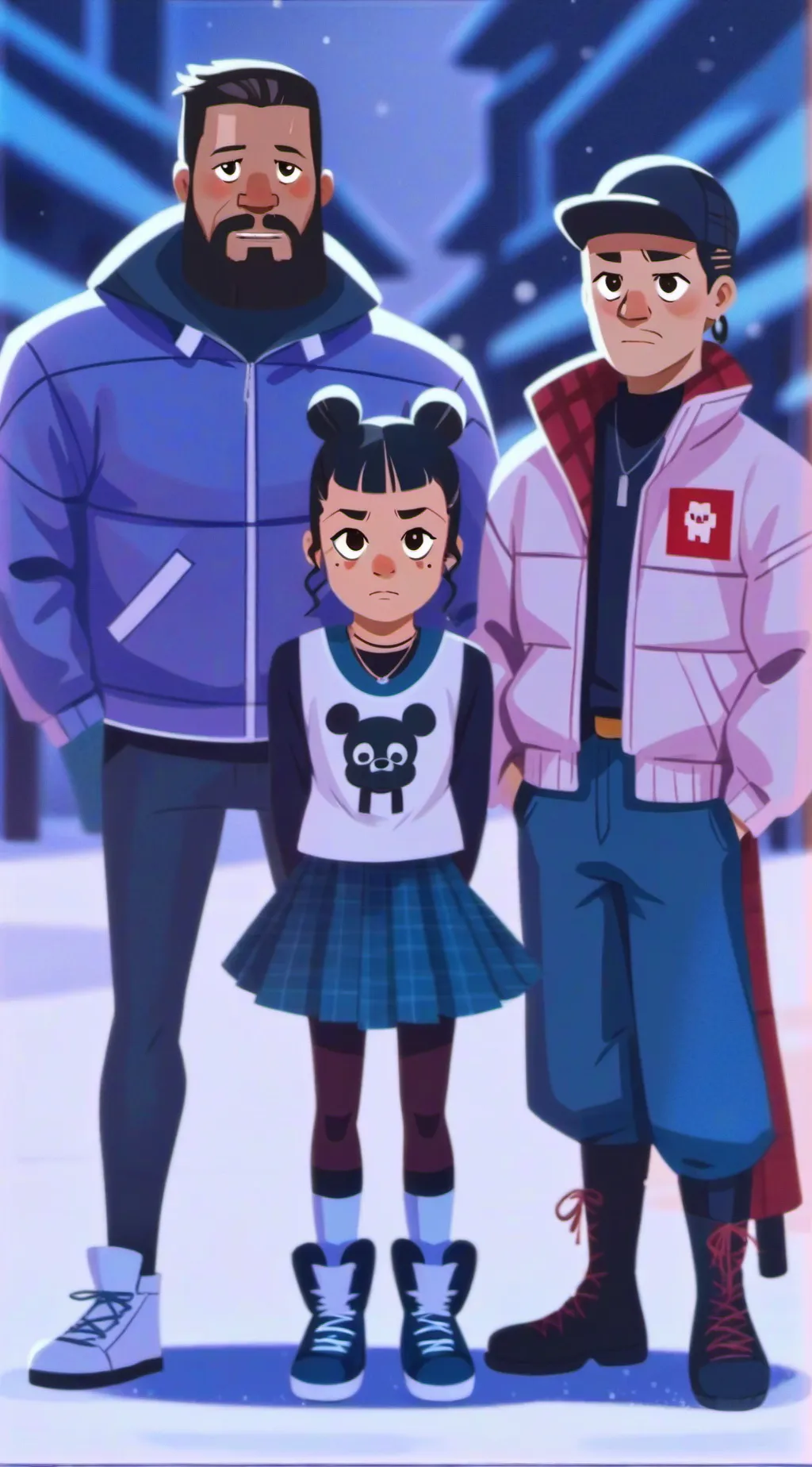 ai character: koda and Megan  background