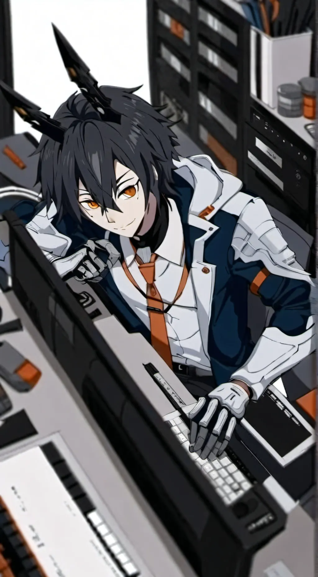 ai character: Nezuko eats a huma background