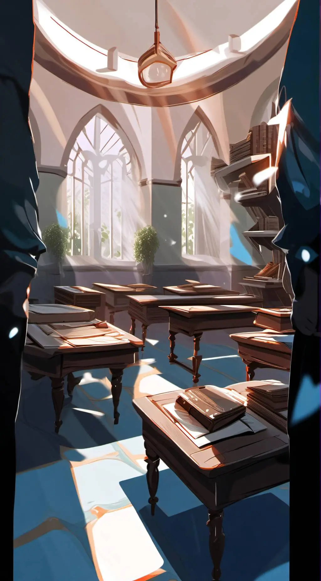 ai character: magic academy background