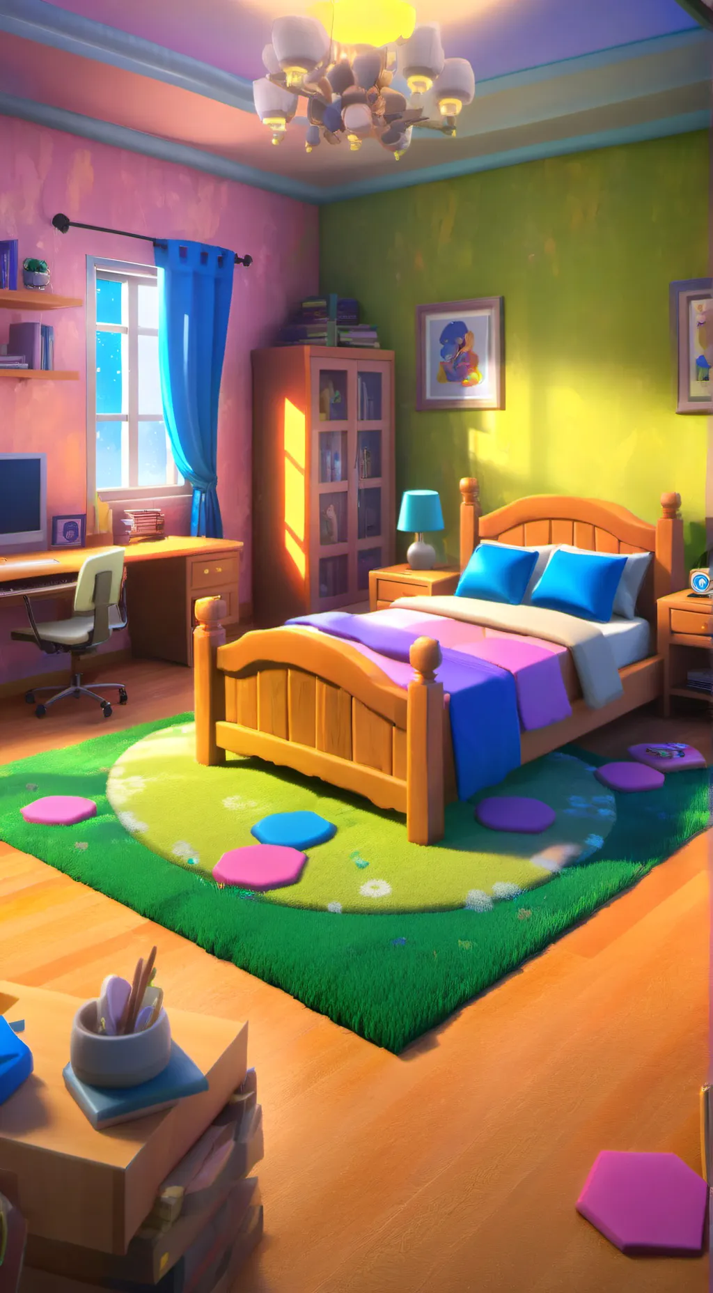 ai character: HB SLEEPOVER  background