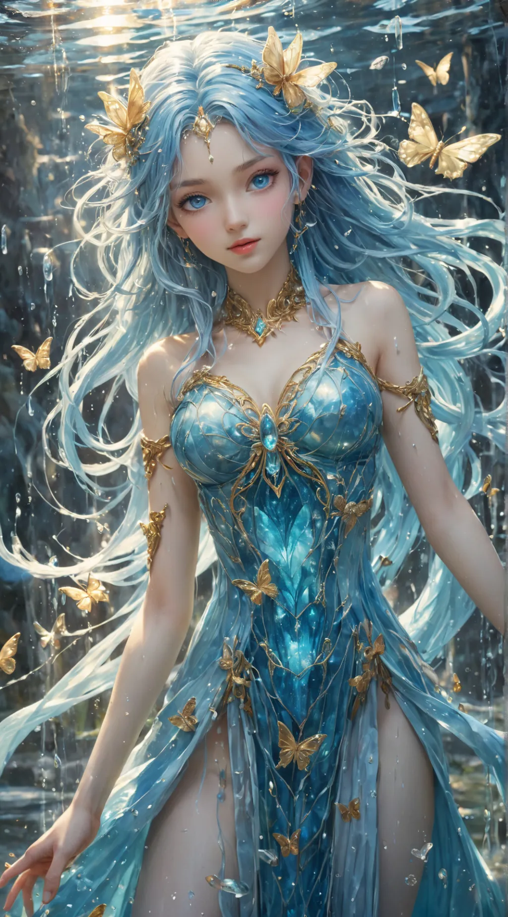 ai character: Aqua background