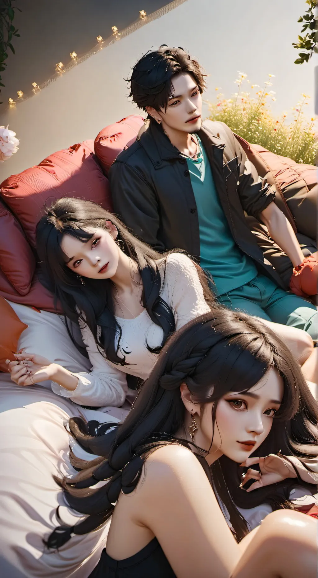 ai character: Mha girlsnight background