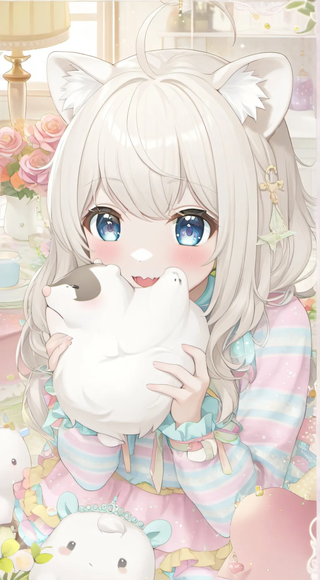 ai character: Stripy Skunk Spirit background