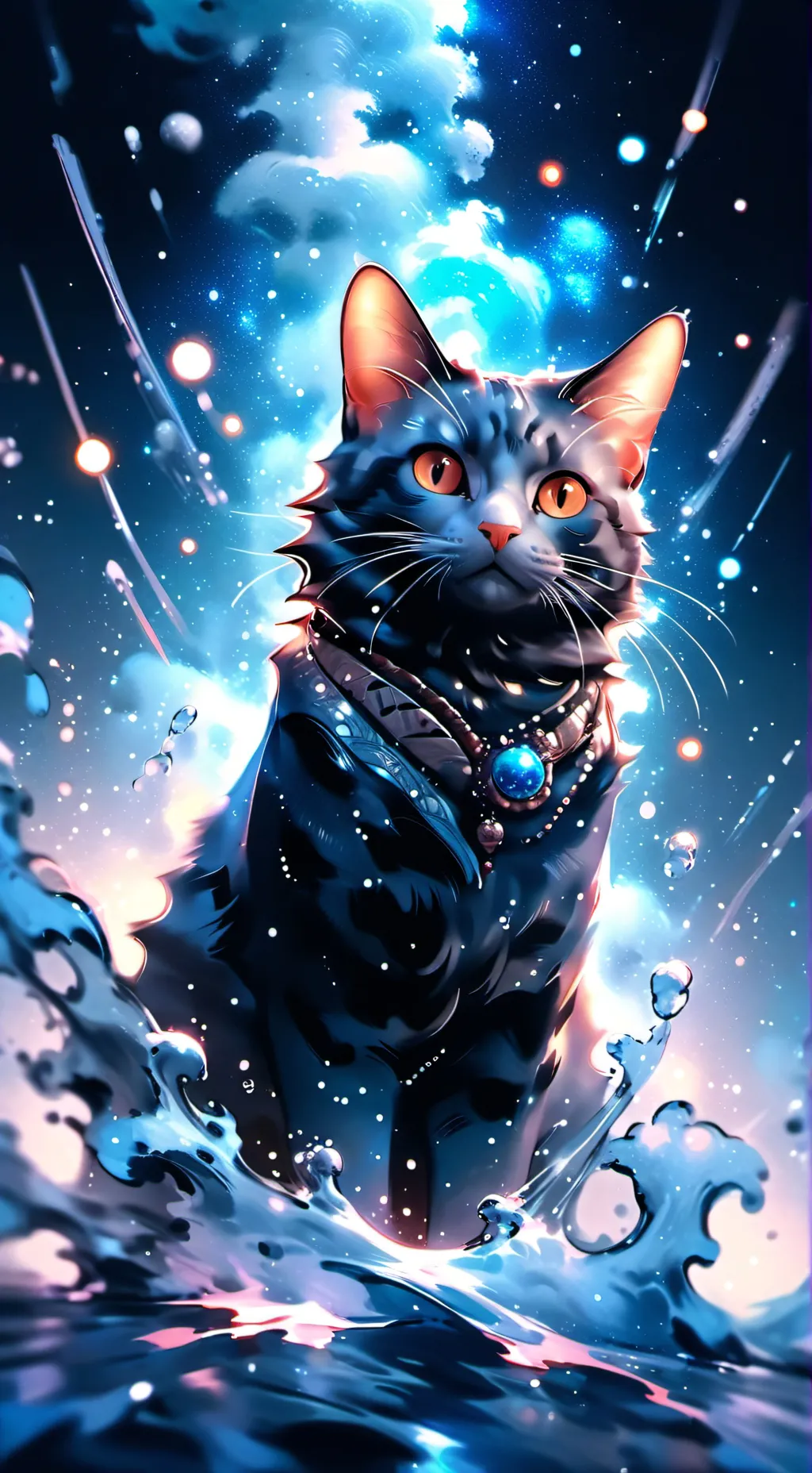 ai character: Watercat background