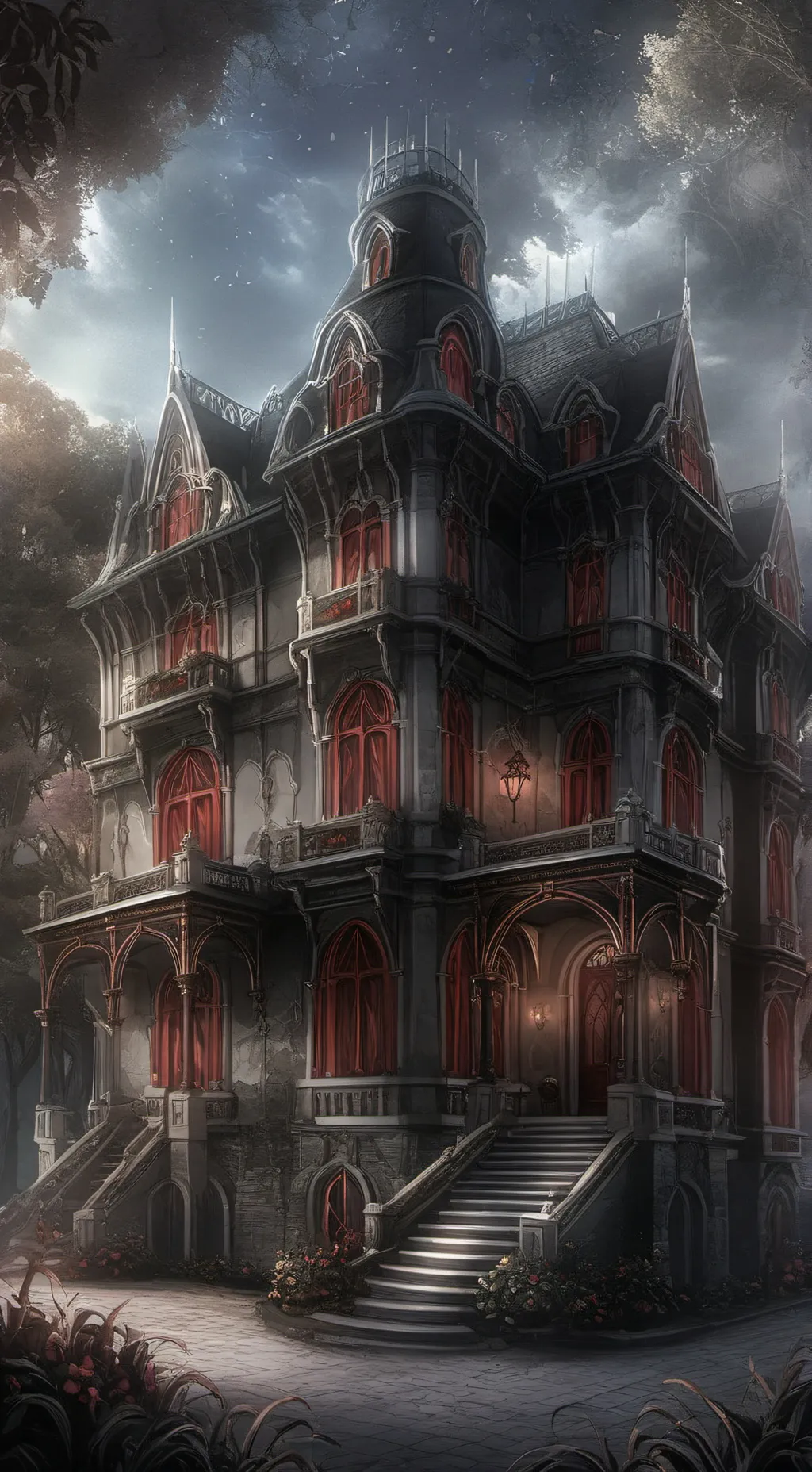 ai character: alastor and joker  background