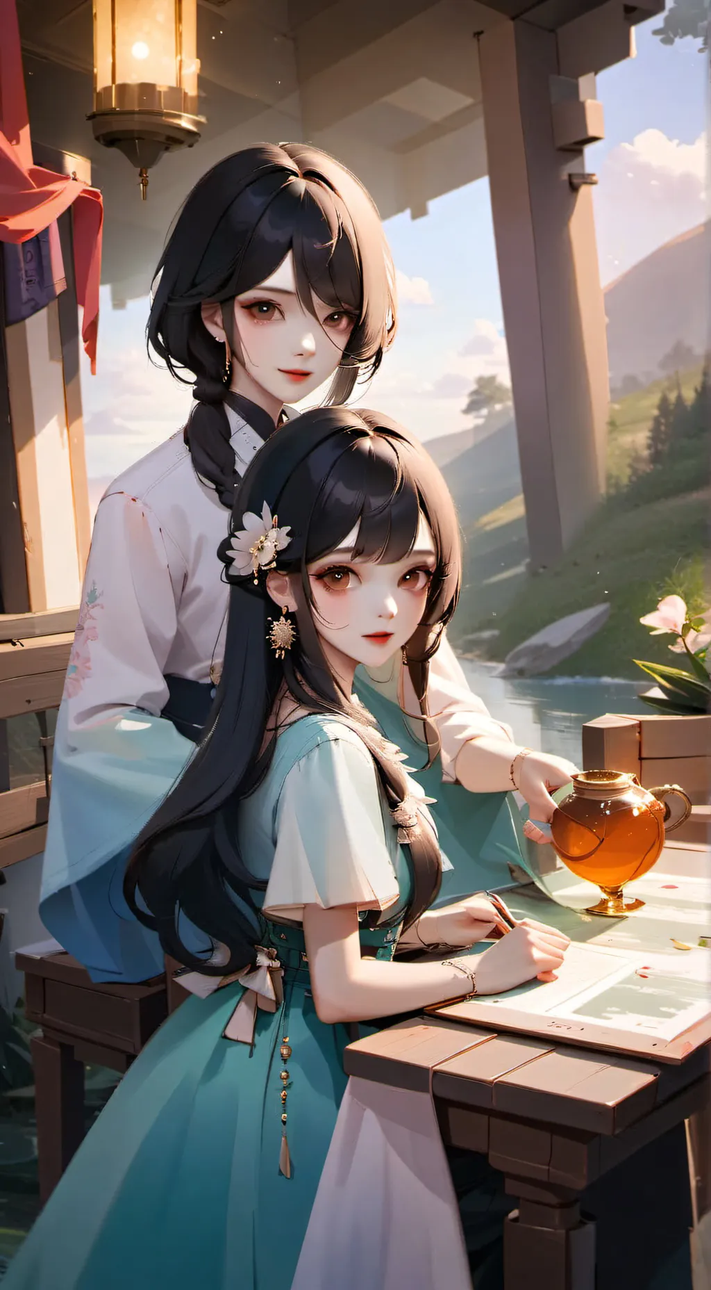 ai character: Anna & Hannah background